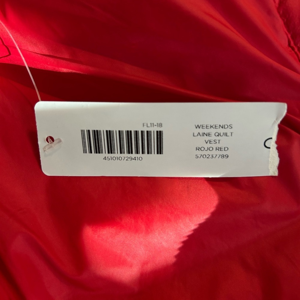 Chico's Weekends Laine Quilt Vest in Rojo Red Size O (S/4) - Picture 7 of 9